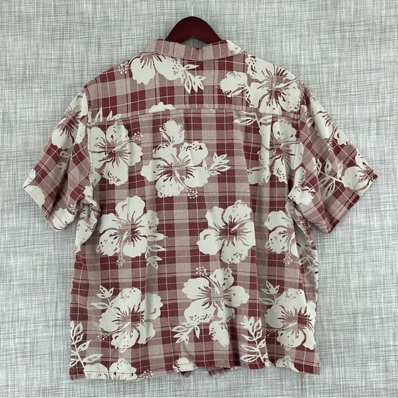 Island Republic Mens Size XL Silk Hawaiian Short Sleeve Button Down shirt 0514 - Picture 6 of 7